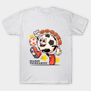 Soccer, retro soccer mascot character T-Shirt